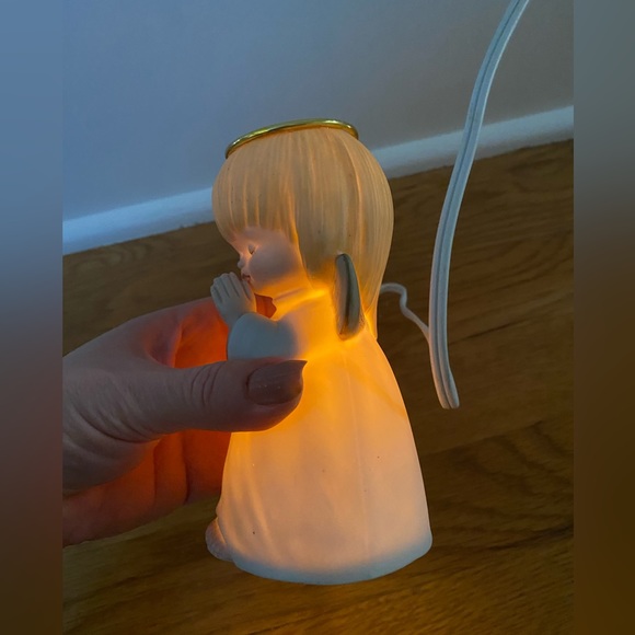 Vintage Ceramic Praying Angel Lamp Night Light-Christmas Decor Retro Christmas - Picture 5 of 12